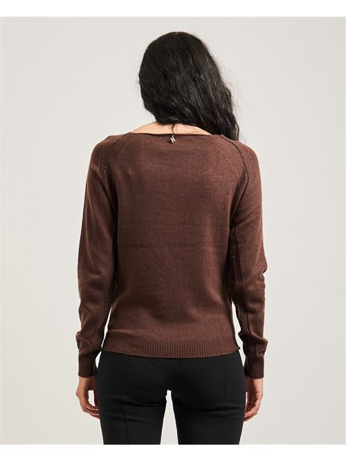 Silvian Heach women's wide crew neck sweater SILVIAN HEACH | GPA25241MACOFFEE GROUND